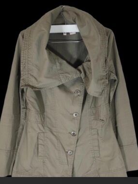 Stella Starr Olive Green Cowl Neck Utility Jacket Size Medium